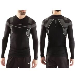 Kipsta KDRY 500 Decathlon Thermal LS Base Layer Compression Shirt Small Black